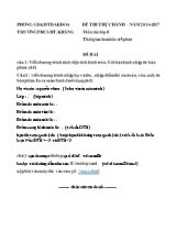 Đề thi thực hành Tin học 8 - Năm học 2016-2017 - Trường THCS Huỳnh Thúc Kháng